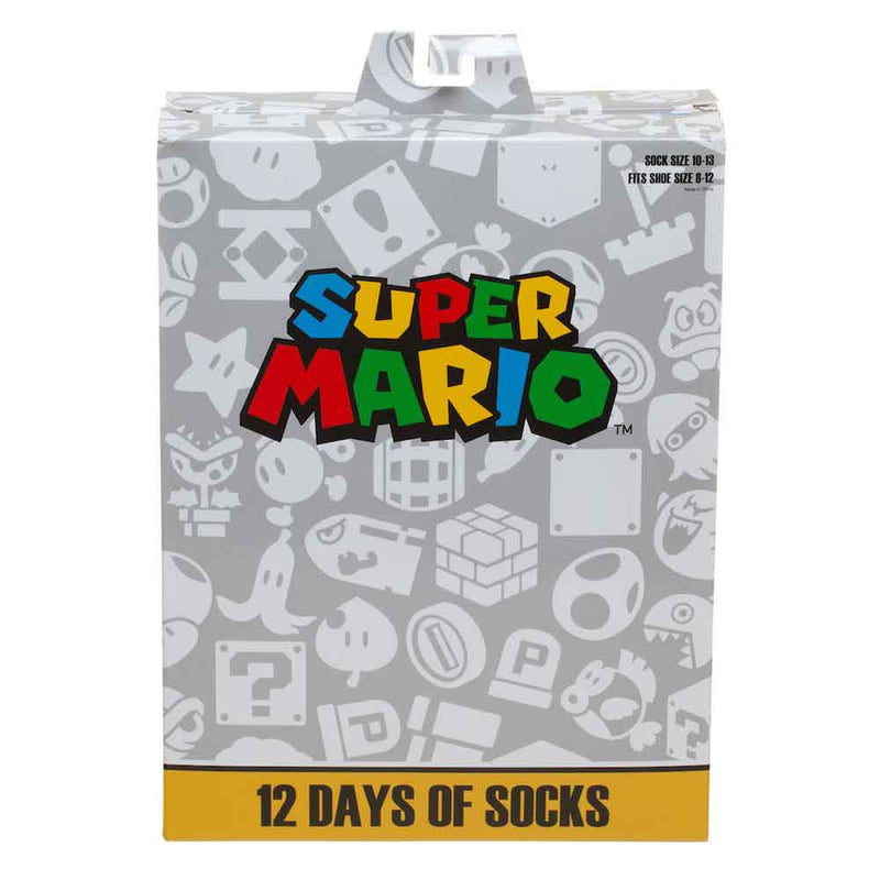 Nintendo Super Mario 12 Days of Socks, 12-Pack, Men's 10-13