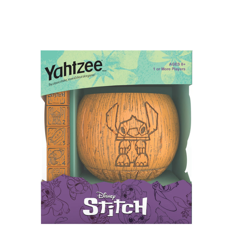YAHTZEE: Disney Stitch | Collectible Stitch Tiki Style Dice Cup