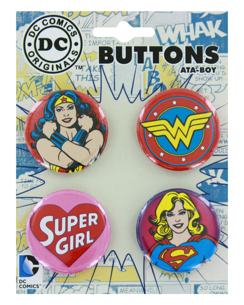 Dc Comics Wonder Woman and Supergirl Button Set