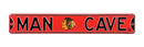 Chicago Blackhawks Man Cave 6" x 36" Metal Street Sign