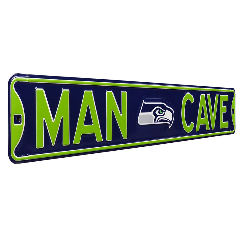 Seattle Seahawks Man Cave 6" x 36" Metal Street Sign