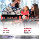 Wisconsin Badgers Ave Steel Street Sign