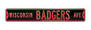 Wisconsin Badgers Ave Steel Street Sign