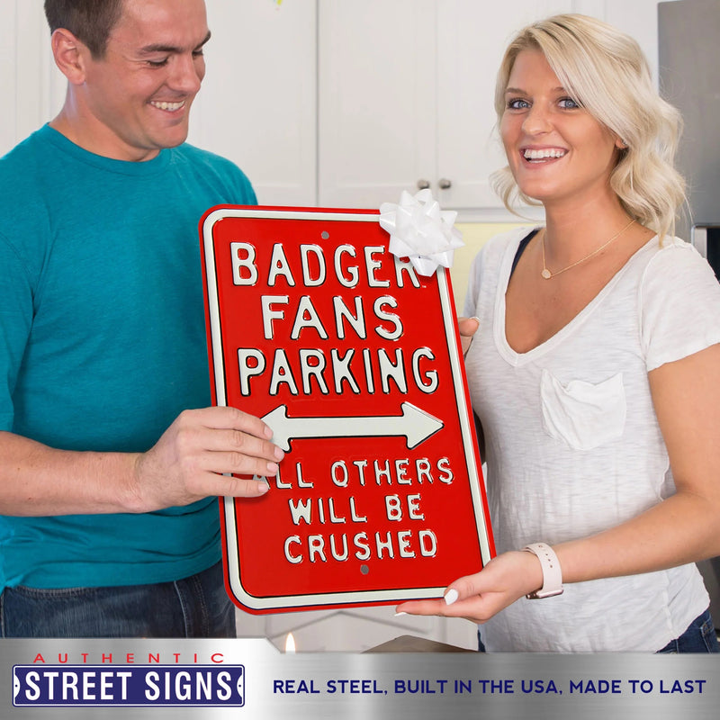 Wisconsin Badgers Crushed 18" x 18" Parking Sign