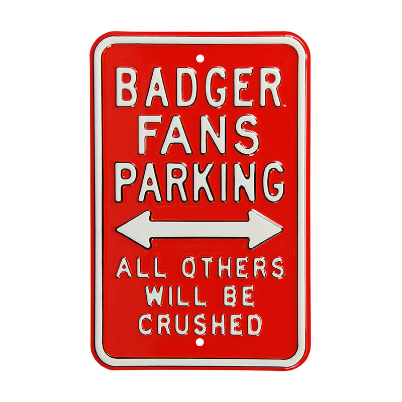 Wisconsin Badgers Crushed 18" x 18" Parking Sign