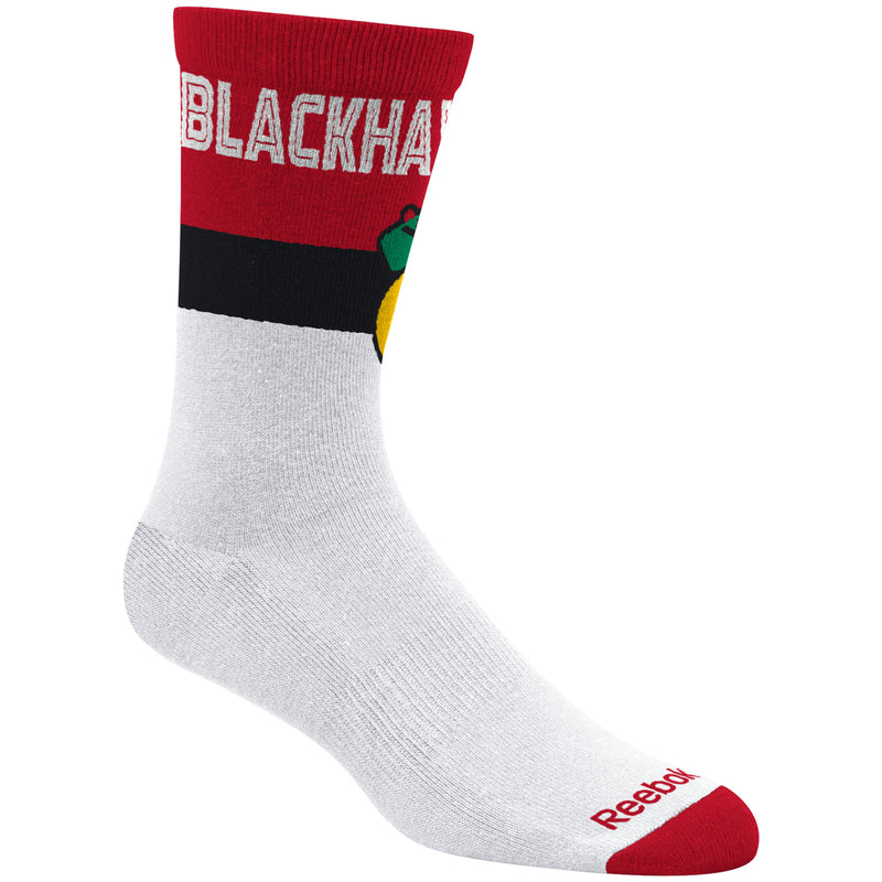 Chicago Blackhawks White/Red Crew Socks