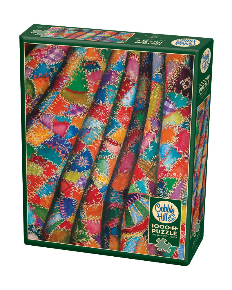 Crazy Quilt Jigsaw Puzzle with Poster, 1000 Pieces
