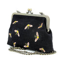 Bees Kisslock Handbag - Black