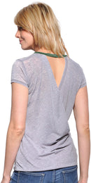 Green Bay Packers Distressed Women's Gray V-Neck