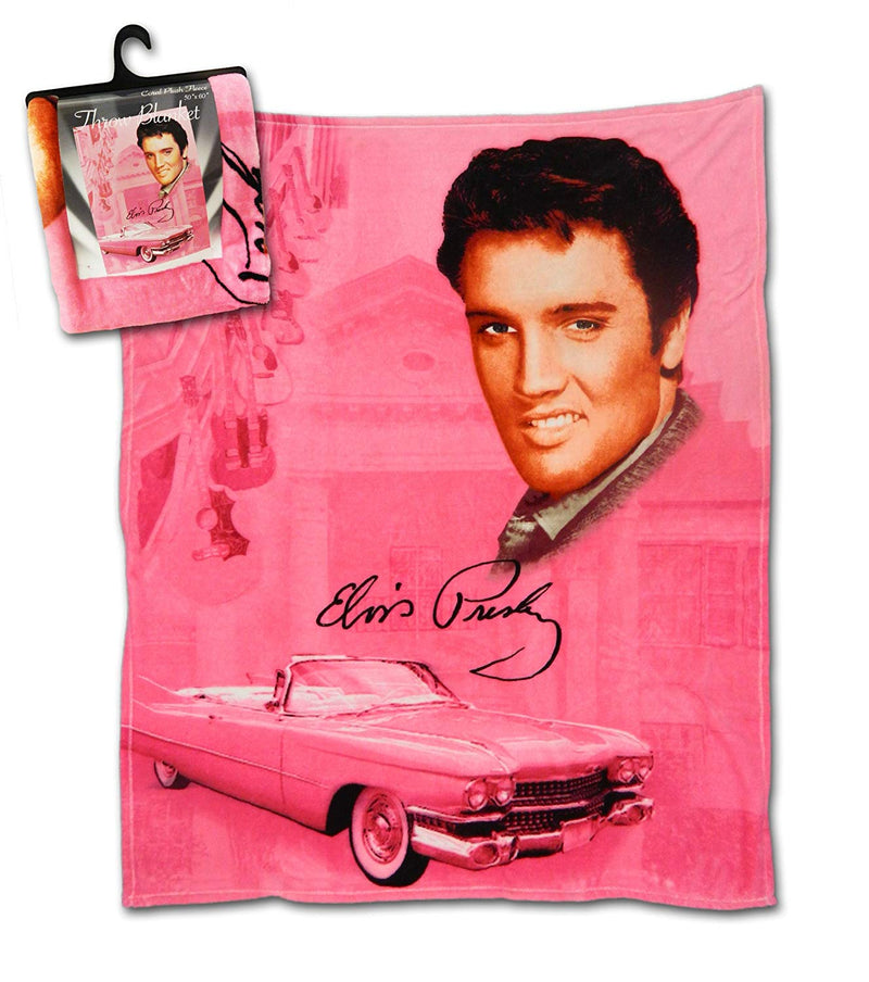 Elvis Presley Pink Cadillac 50" x 60" Throw Blanket