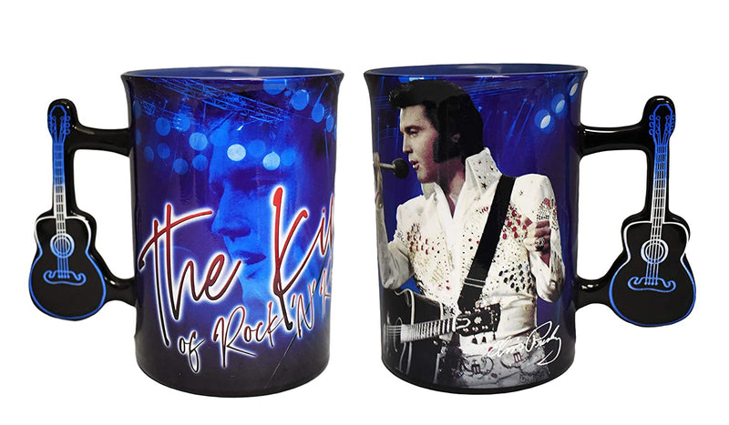 Elvis Presley White Jumpsuit Coffee Mug with Guitar Handle
