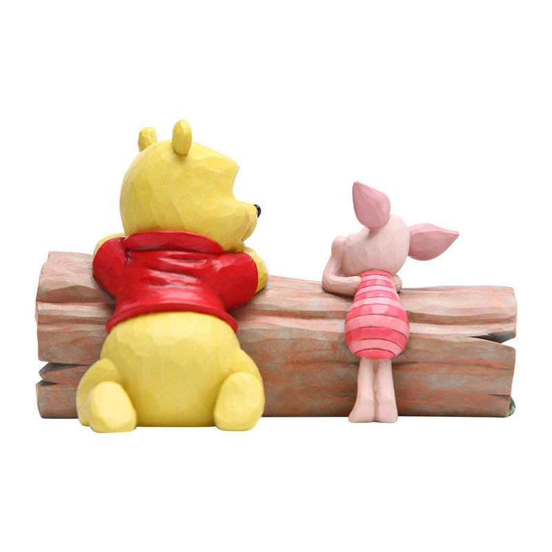 Disney Traditions Truncated Conversation Pooh & Piglet on Log Figurine