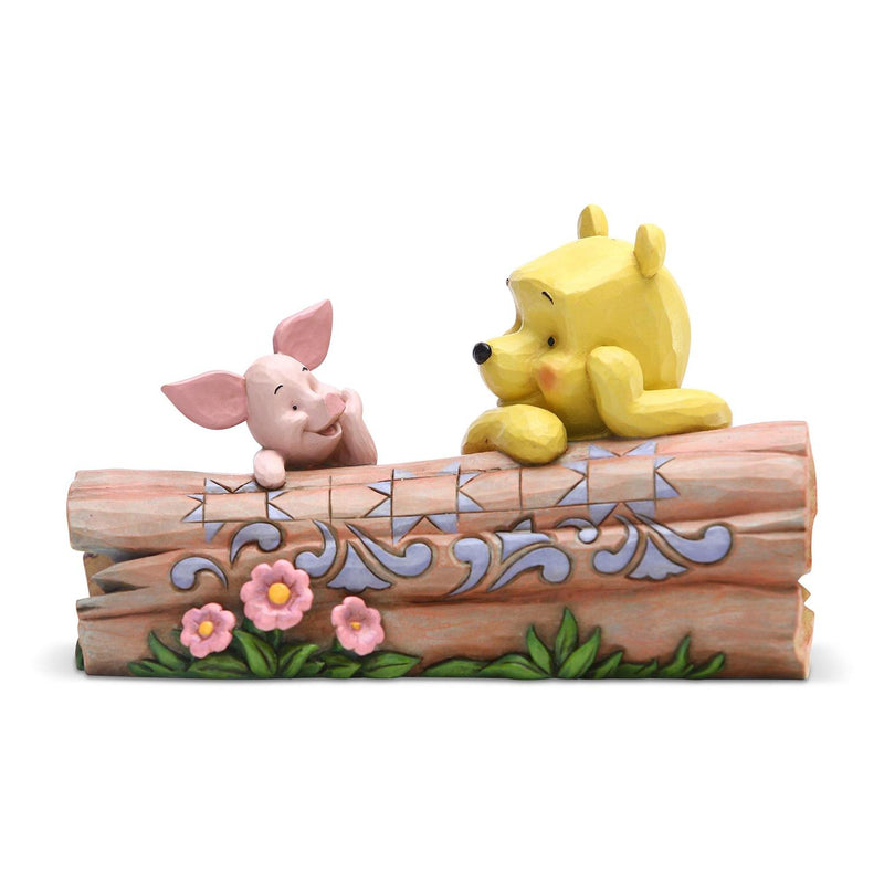 Disney Traditions Truncated Conversation Pooh & Piglet on Log Figurine