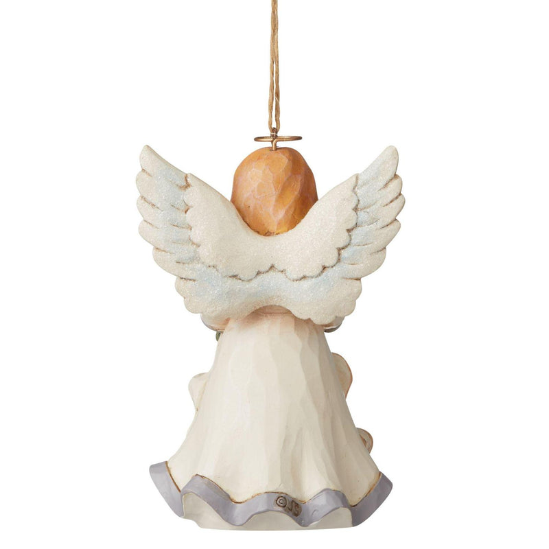 White Woodland Angel Dated 2021 Hanging Ornament