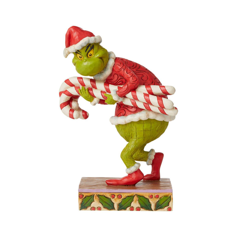Dr. Seuss The Grinch Stealing Oversized Candy Canes Figurine