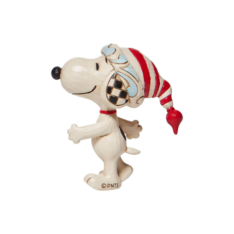 Peanuts Snoopy Wearing Red & White Stocking Cap Mini Figurine, 3"