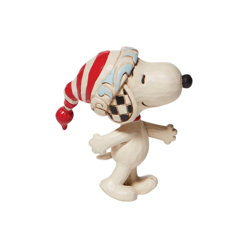 Peanuts Snoopy Wearing Red & White Stocking Cap Mini Figurine, 3"