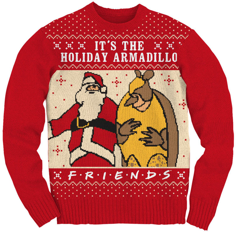 Friends Holiday Armadillo Adult Christmas Crew Sweater