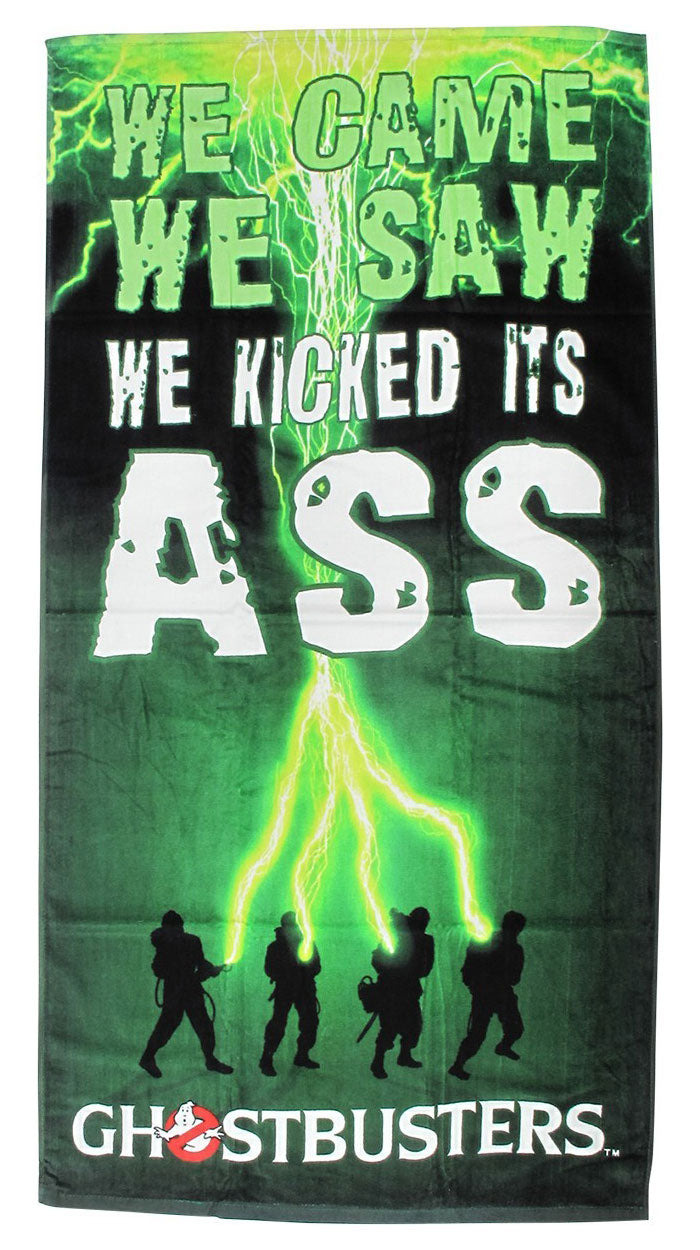 Ghostbusters We Came We Saw We Kicked Its Ass 30" x 60" Beach Towel