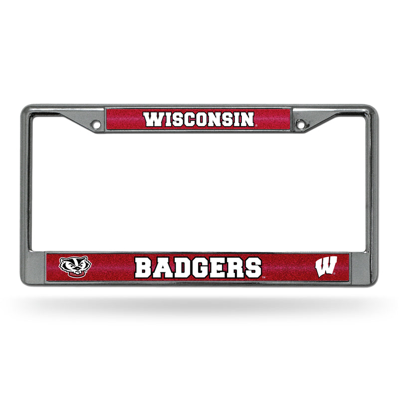 Wisconsin Badgers Bling Chrome License Plate Frame