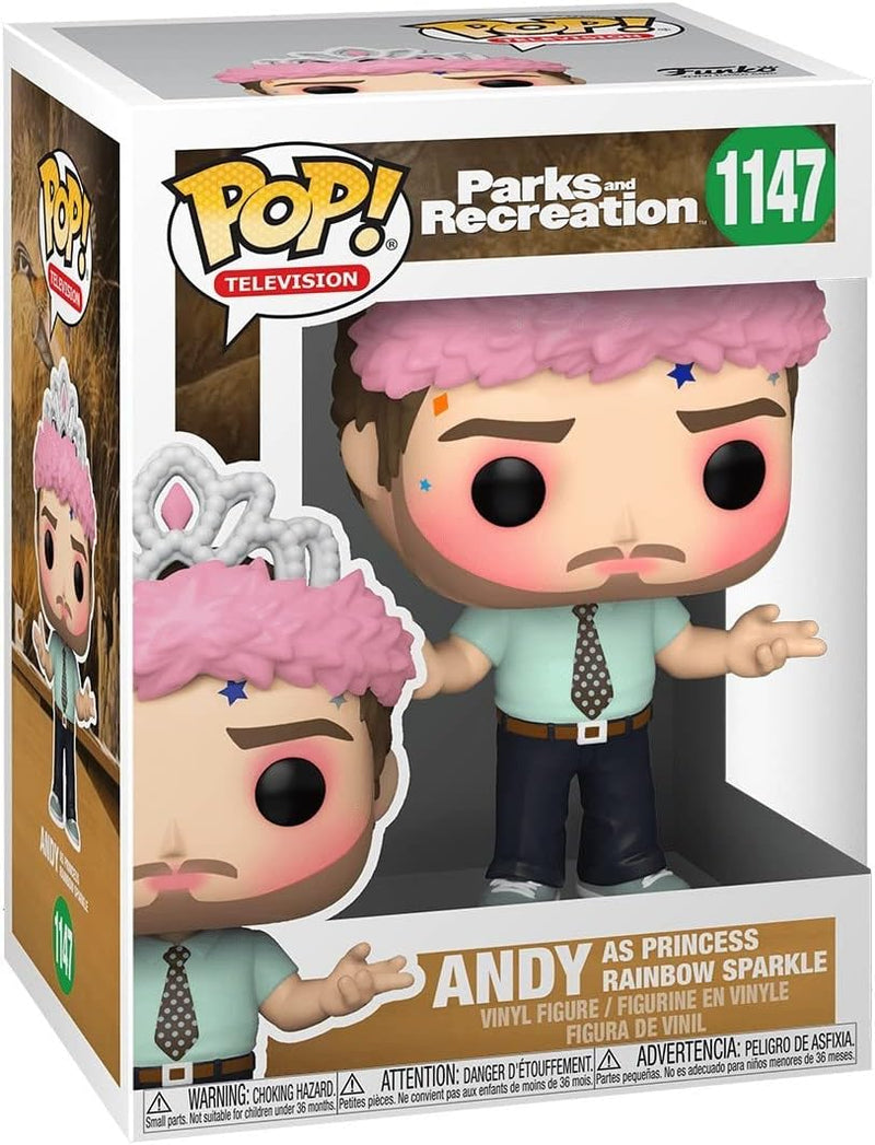Funko POP! Parks and Rec Andy as Princess Rainbow Sparkle 3.75" Figure (