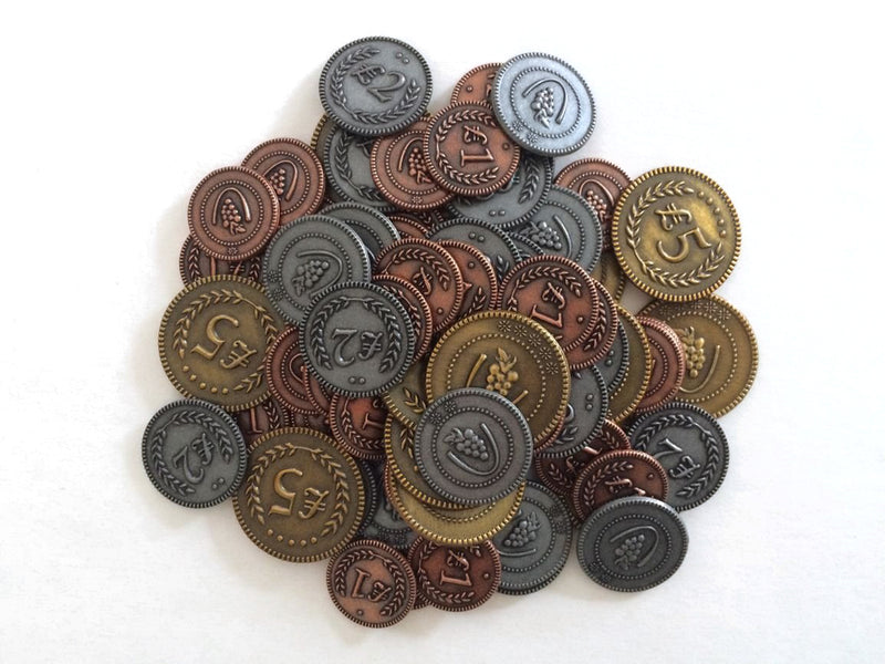 Viticulture: Metal Lira Coins