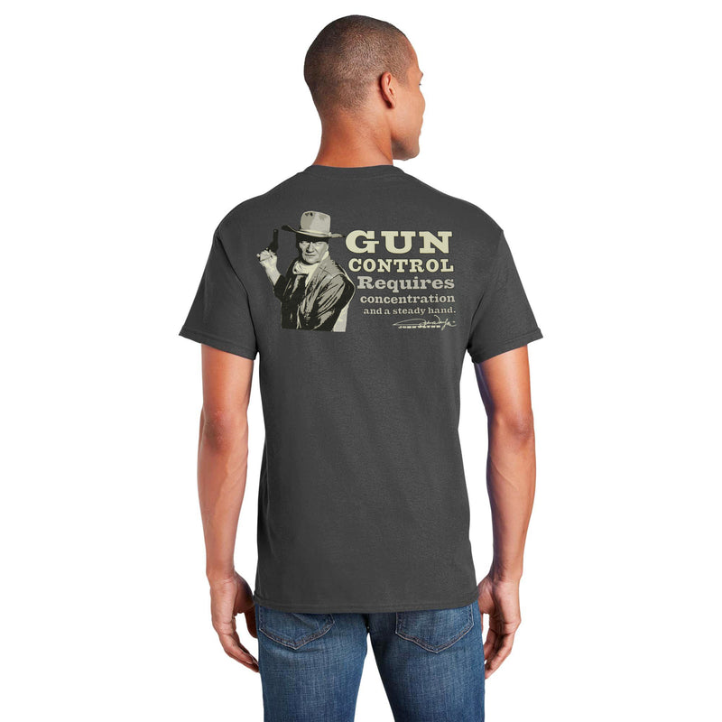 John Wayne Gun Control Men's Gray T-Shirt