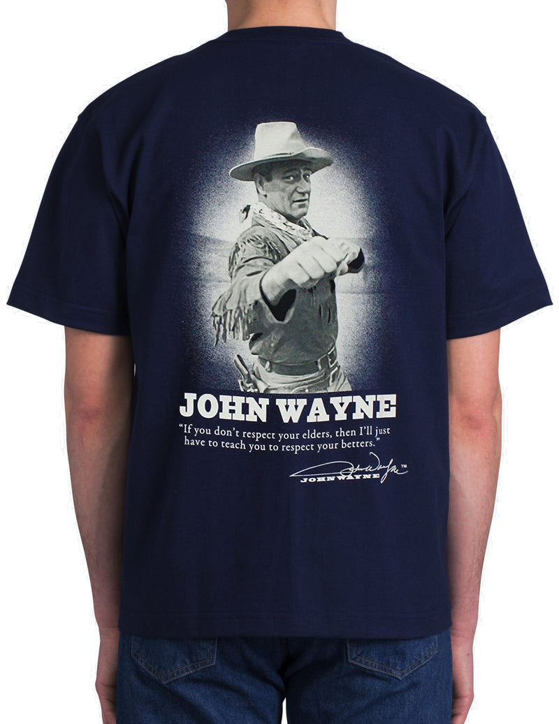 John Wayne Respect Your Elders Men's Navy Blue T-Shirt