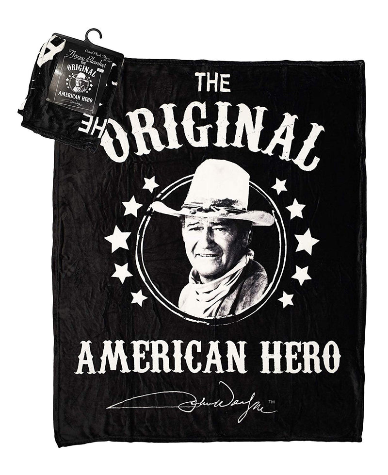 John Wayne Black & White American Hero 50" x 60" Throw Blanket