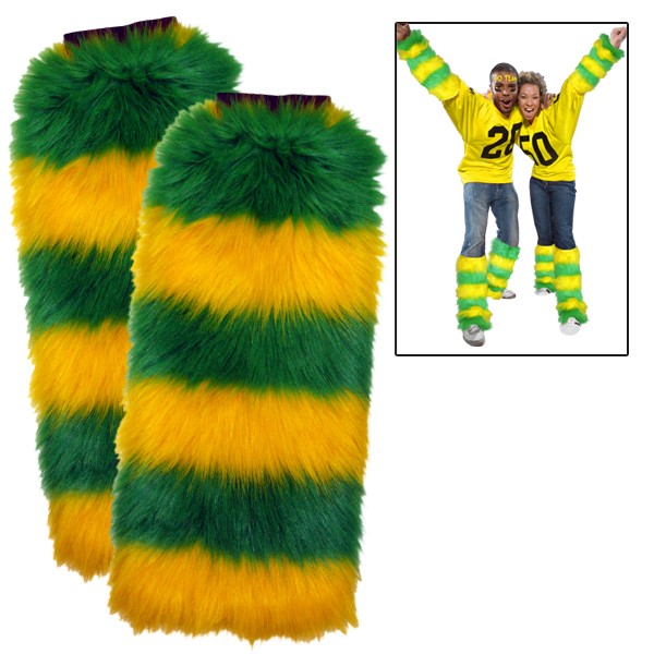 fuzzy,green,and,gold,leg,warmers,fuzzies,clothing accessories,socks,pants,winter