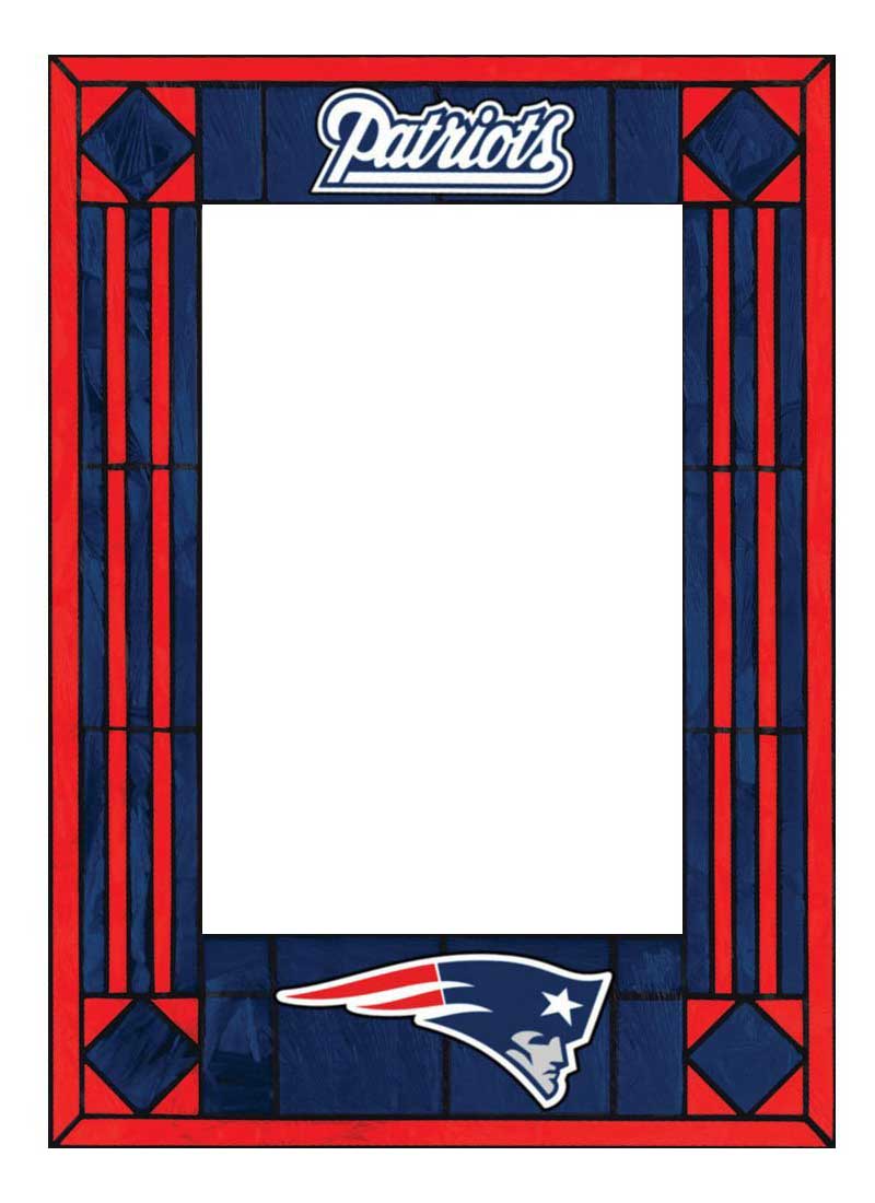 New England Patriots Art Glass 4" x 6" Vertical Picture Frame