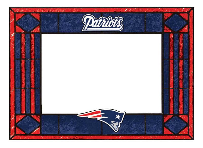 New England Patriots Art Glass Horizontal Frame