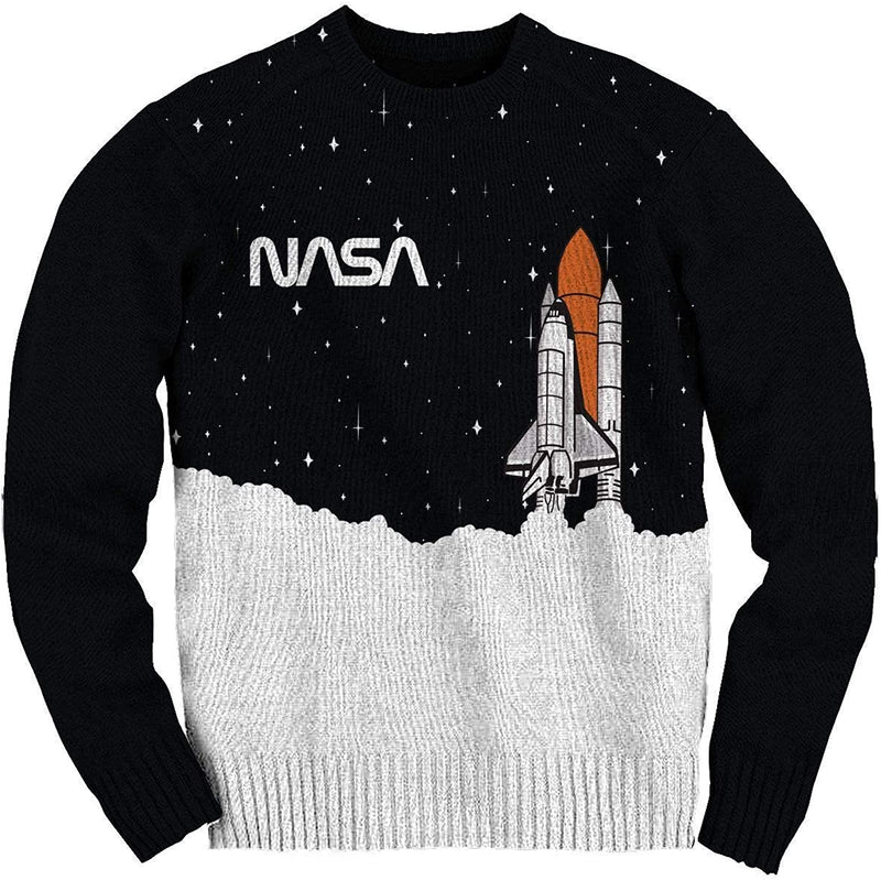 NASA Launch Adult Christmas Crew Sweater