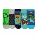 Minecraft Characters 5 Pair Ankle Socks