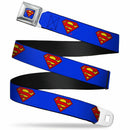 Superman Shield Full Color Blue Seatbelt Belt