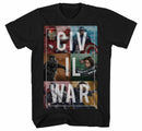 Captain America Civil War Split Up Men's Black Shirt