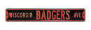 Wisconsin Badgers Ave Steel Street Sign