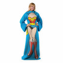 DC Comics Wonder Woman Adult Silk Touch Comfy Throw Blanket with Sleeves
