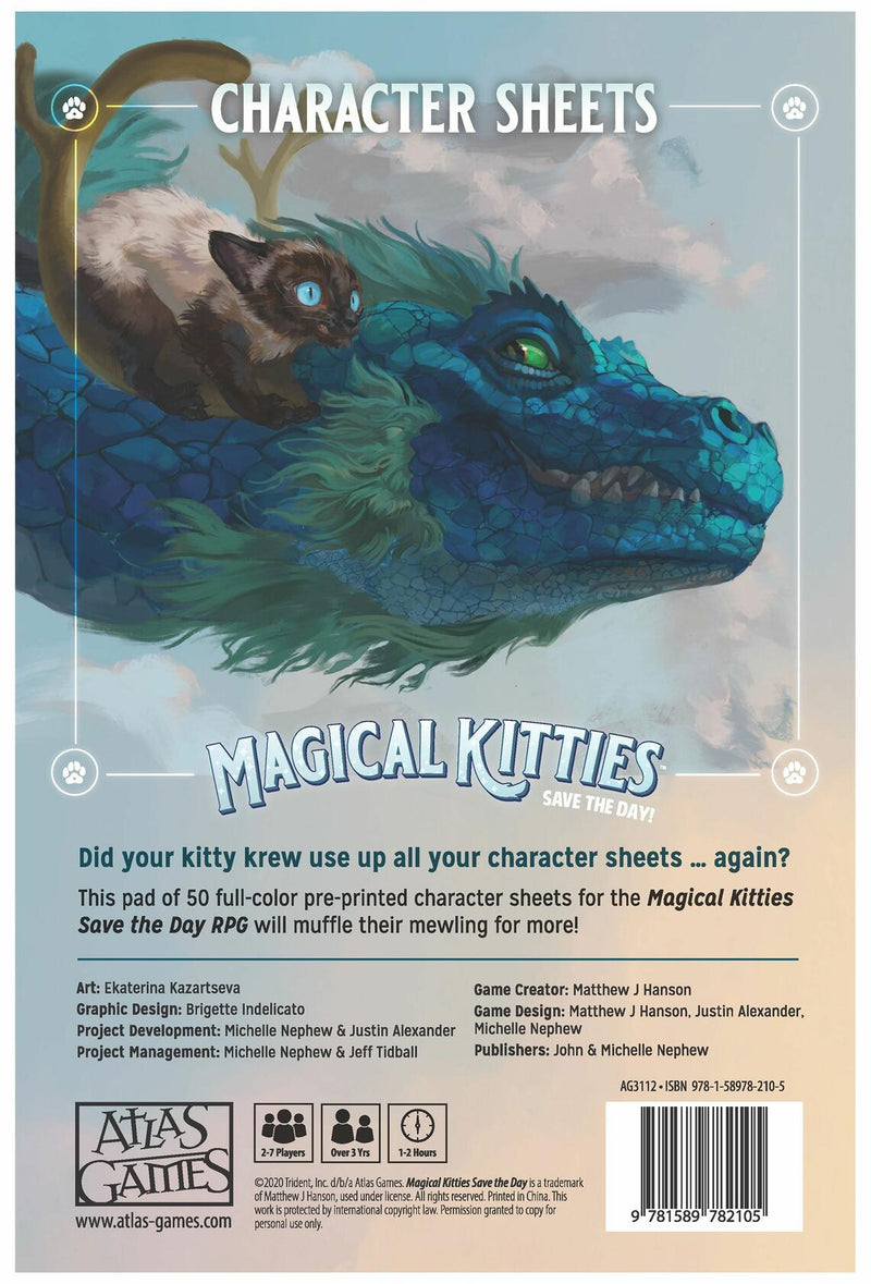 Magical Kitties Save the Day! RPG: Kitty Character Sheets