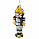 Green Bay Packers Football Nutcracker Ornament, 4", Silver