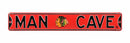 Chicago Blackhawks Man Cave 6" x 36" Metal Street Sign