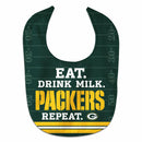 Green Bay Packers Littlest Fan Eat Drink Milk All Pro Baby Bib