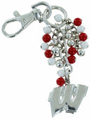 Wisconsin Badgers Beaded Dangle Purse or Backpack Clip