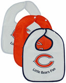 Chicago Bears 3 Pack Snap Bib Set