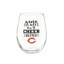 Chicago Bears 17oz Stemless Wine Glass, Boxed