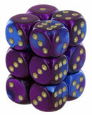 Chessex Gemini Blue-Purple/Gold 16mm Dice Block (12)