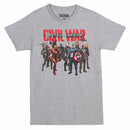 Captain America Civil War Group Shot Men's Heather Grey Shirt
