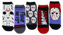 Friday the 13th Jason Voorhees Ladies Low-Cut Socks, 5-Pack, Shoe Size 4-10