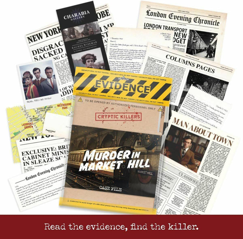 Cryptic Killers Unsolved Murder Mystery Game - Murder in Market Hill