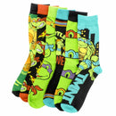 Teenage Mutant Ninja Turtles Pizza and Skateboards Casual Crew Socks, 6-Pack, Size 6-12